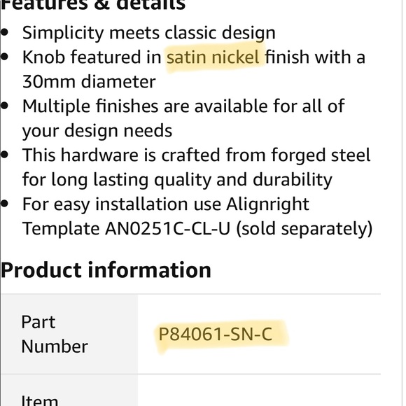 ♦️SOLD♦️Set of 10 satin nickel knobs (NWT) - Picture 7 of 8